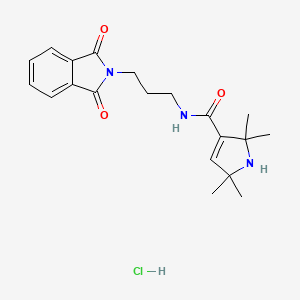 molecular formula C20H26ClN3O3 B12765471 N-(3-(2,2,5,5-Tetramethyl-3-pyrroline-3-carbonyl)aminopropyl)phthalimide CAS No. 93799-04-3
