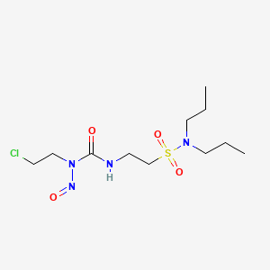 molecular formula C11H23ClN4O4S B12765502 Ethanesulfonamide, 2-((((2-chloroethyl)nitrosoamino)carbonyl)amino)-N,N-dipropyl- CAS No. 91893-38-8