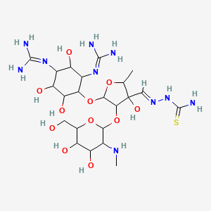 molecular formula C22H42N10O11S B12765516 Streptomycin thiosemicarbazone sesquisfulfate salt CAS No. 7401-82-3