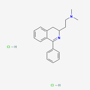 molecular formula C19H24Cl2N2 B12765536 N,N-dimethyl-2-(1-phenyl-3,4-dihydroisoquinolin-3-yl)ethanamine;dihydrochloride CAS No. 83658-22-4