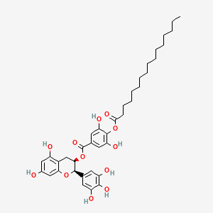 molecular formula C38H48O12 B12765550 Epigallocatechin gallate 4-palmitate CAS No. 355120-39-7