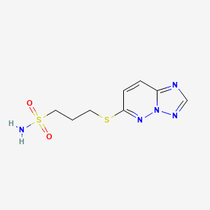 molecular formula C8H11N5O2S2 B12765552 1-Propanesulfonamide, 3-((1,2,4)triazolo(1,5-b)pyridazin-6-ylthio)- CAS No. 152537-81-0