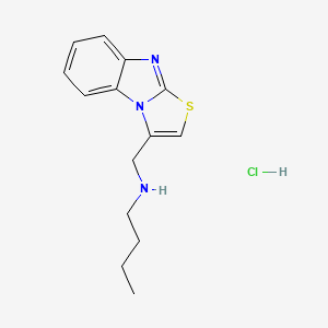 molecular formula C14H18ClN3S B12765575 Thiazolo(3,2-a)benzimidazole-3-methanamine, N-butyl-, monohydrochloride CAS No. 170658-34-1