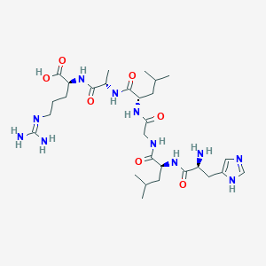 (2S)-2-[[(2S)-2-[[(2S)-2-[[2-[[(2S)-2-[[(2S)-2-amino-3-(1H-imidazol-5-yl)propanoyl]amino]-4-methylpentanoyl]amino]acetyl]amino]-4-methylpentanoyl]amino]propanoyl]amino]-5-(diaminomethylideneamino)pentanoic acid