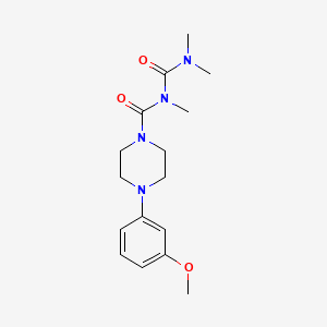 molecular formula C16H24N4O3 B12765646 1-Piperazinecarboxamide, N-((dimethylamino)carbonyl)-4-(3-methoxyphenyl)-N-methyl- CAS No. 80712-30-7