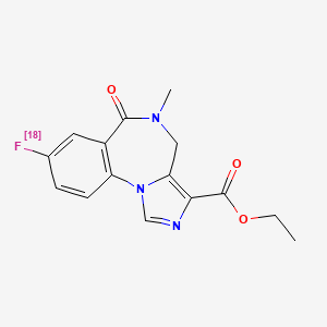 molecular formula C15H14FN3O3 B12765662 Flumazenil F-18 CAS No. 790234-73-0