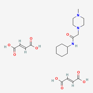 molecular formula C21H33N3O9 B12765707 N-Cyclohexyl-2-(4-methyl-1-piperazinyl)acetamide dimaleate CAS No. 118989-75-6