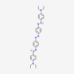 molecular formula C34H38N6 B12765754 Benzenamine, 4,4'-azobis[N-[[4-(diethylamino)phenyl]methylene]- CAS No. 71767-17-4