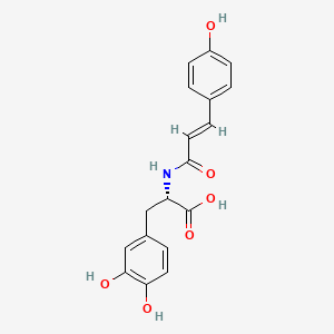 molecular formula C18H17NO6 B12765764 N-Coumaroyl-3-hydroxytyrosine CAS No. 77201-64-0