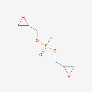 molecular formula C7H13O5P B12765814 Phosphonic acid, methyl-, bis(oxiranylmethyl) ester CAS No. 77375-34-9