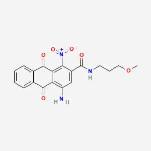 molecular formula C19H17N3O6 B12765835 2-Anthracenecarboxamide, 4-amino-9,10-dihydro-N-(3-methoxypropyl)-1-nitro-9,10-dioxo- CAS No. 63589-26-4