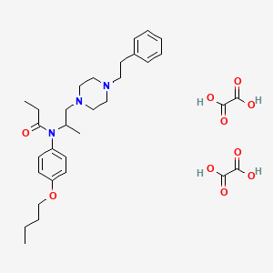 molecular formula C32H45N3O10 B12765853 N-(4-butoxyphenyl)-N-[1-[4-(2-phenylethyl)piperazin-1-yl]propan-2-yl]propanamide;oxalic acid CAS No. 91098-62-3