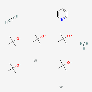 molecular formula C28H55NO5W2-6 B12765883 trans-7-(1,3-Dithiolan-2-ylmethyl)theophylline-1S-oxide CAS No. 116563-39-4