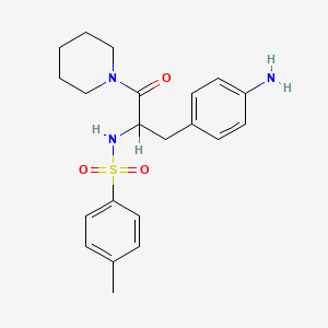 molecular formula C21H27N3O3S B12765929 N-(p-Amino-alpha-(piperidinocarbonyl)phenethyl)-p-toluenesulfonamide CAS No. 109006-04-4