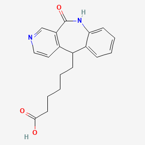 molecular formula C19H20N2O3 B12765999 10,11-Dihydro-11-oxo-5H-pyrido(3,4-c)(1)benzazepine-5-hexanoic acid CAS No. 127654-17-5