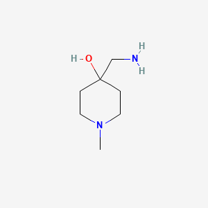 molecular formula C7H16N2O B1276600 4-(Aminomethyl)-1-methylpiperidin-4-ol CAS No. 26228-68-2