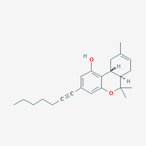 molecular formula C23H30O2 B12766045 (6aR,10aR)-3-hept-1-ynyl-6,6,9-trimethyl-6a,7,10,10a-tetrahydrobenzo[c]chromen-1-ol CAS No. 205746-46-9