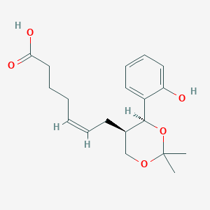 molecular formula C19H26O5 B12766049 7-(2,2-Dimethyl-4-(2-hydroxyphenyl)-1,3-dioxan-5-yl)heptenoic acid CAS No. 89425-94-5