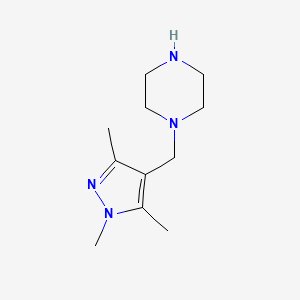 molecular formula C11H20N4 B1276609 1-[(1,3,5-三甲基-1H-吡唑-4-基)甲基]哌嗪 CAS No. 957514-00-0