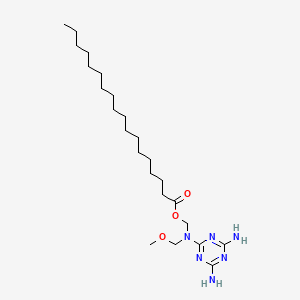 molecular formula C24H46N6O3 B12766127 [(4,6-Diamino-1,3,5-triazin-2-YL)(methoxymethyl)amino]methyl octadecanoate 