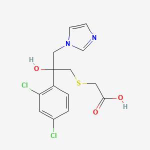 molecular formula C14H14Cl2N2O3S B12766156 (2-(2,4-Dichlorophenyl)-2-hydroxy-3-(imidazol-1-yl)propylthio)acetic acid CAS No. 87049-52-3