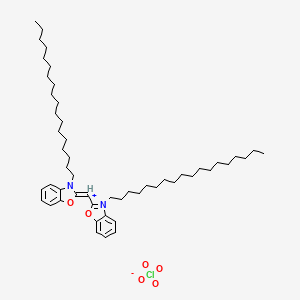 molecular formula C51H83ClN2O6 B12766236 N,N'-Dioctadecyloxacyanine perchlorate CAS No. 34157-25-0