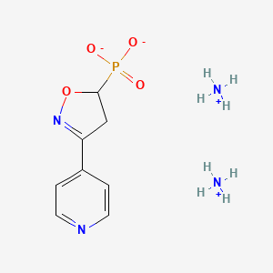 molecular formula C8H15N4O4P B12766305 (3-(4-Pyridinyl)-2-isoxazolin-5-yl)phosphonic acid diammonium salt CAS No. 125674-59-1