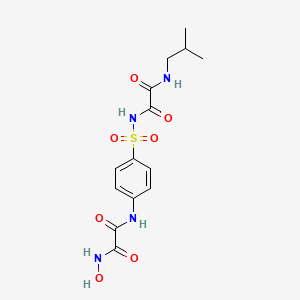 molecular formula C14H18N4O7S B12766358 N-((4-(((Hydroxyamino)oxoacetyl)amino)phenyl)sulfonyl)-N'-(2-methylpropyl)ethanediamide CAS No. 81717-31-9