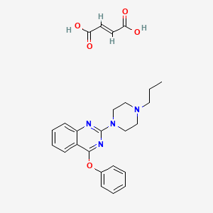 molecular formula C25H28N4O5 B12766367 4-Phenoxy-2-(4-propyl-1-piperazinyl)quinazoline fumarate CAS No. 129112-69-2