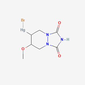 molecular formula C7H10BrHgN3O3 B12766411 Tetrahydro-4-(bromomercuri)-5-methoxy-1,2-pyridazinedicarboximide CAS No. 91499-04-6