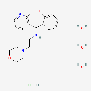molecular formula C19H30ClN3O5 B12766465 5-(2-(Morpholino)ethyl)amino-5,11-dihydro(1)benzoxepino(3,4-b)pyridine 3HCl hydrate CAS No. 95968-80-2