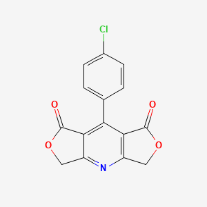 molecular formula C15H8ClNO4 B12766482 8-(4-chlorophenyl)-5,11-dioxa-2-azatricyclo[7.3.0.03,7]dodeca-1,3(7),8-triene-6,10-dione CAS No. 120260-23-3