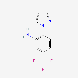 molecular formula C10H8F3N3 B1276649 2-(1H-pyrazol-1-yl)-5-(trifluoromethyl)aniline CAS No. 883881-78-5