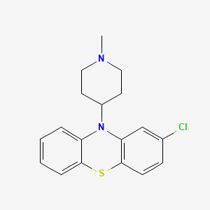 molecular formula C18H19ClN2S B12766492 Phenothiazine, 2-chloro-10-(1-methyl-4-piperidyl)- CAS No. 101976-37-8