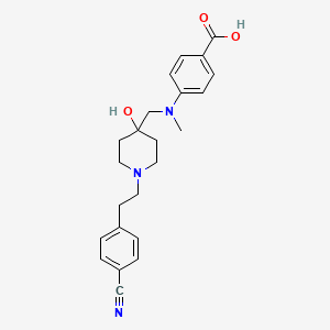 molecular formula C23H27N3O3 B12766505 4-[[1-[2-(4-cyanophenyl)ethyl]-4-hydroxypiperidin-4-yl]methyl-methylamino]benzoic acid CAS No. 477721-17-8
