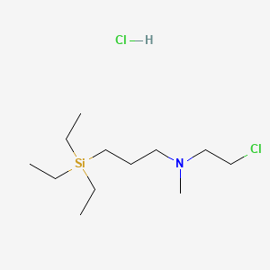 molecular formula C12H29Cl2NSi B12766513 Propylamine, N-(2-chloroethyl)-N-methyl-3-(triethylsilyl)-, hydrochloride CAS No. 84584-74-7