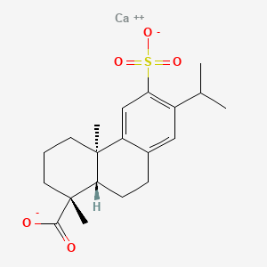 molecular formula C20H26CaO5S B12766637 Sulfodehydroabietic acid calcium salt CAS No. 86408-75-5