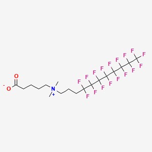 molecular formula C18H20F17NO2 B12766654 N,N-Dimethyl-N-(3-F-octylpropyl)-5-ammoniopentanoate CAS No. 145441-34-5