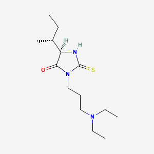 molecular formula C14H27N3OS B12766670 Hydantoin, 5-sec-butyl-3-(3-(diethylamino)propyl)-2-thio- CAS No. 86503-24-4
