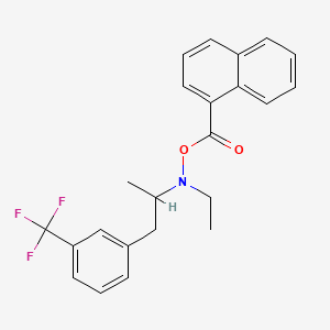 molecular formula C23H22F3NO2 B12766707 N-Ethyl-alpha-methyl-N-((1-naphthalenylcarbonyl)oxy)-3-(trifluoromethyl)benzeneethanamine CAS No. 94593-42-7