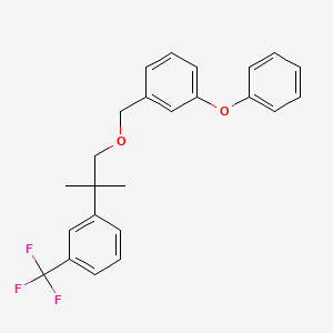 molecular formula C24H23F3O2 B12766759 Benzene, 1-phenoxy-3-((2-(3-(trifluoromethyl)phenyl)-2-methylpropoxy)methyl)- CAS No. 80843-91-0