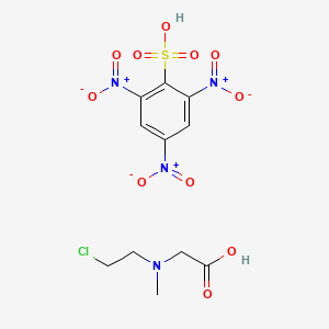 molecular formula C11H13ClN4O11S B12766800 N-(2-Chloroethyl)sarcosine picrylsulfonate CAS No. 93483-80-8