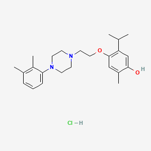 molecular formula C24H35ClN2O2 B12766849 Phenol, 4-(2-(4-(2,3-dimethylphenyl)-1-piperazinyl)ethoxy)-2-methyl-5-(1-methylethyl)-, monohydrochloride CAS No. 103840-40-0