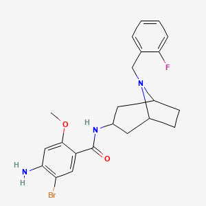 molecular formula C22H25BrFN3O2 B12766870 exo-4-Amino-5-bromo-2-methoxy-N-(8-(2-fluorobenzyl)-8-azabicyclo(3.2.1)oct-3-yl)benzamide CAS No. 83130-65-8