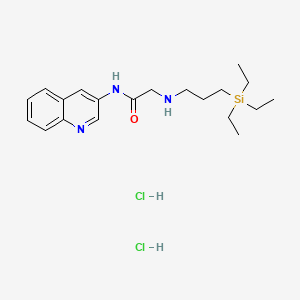 molecular formula C20H33Cl2N3OSi B12766880 Acetamide, N-3-quinolinyl-2-((3-(triethylsilyl)propyl)amino)-, dihydrochloride CAS No. 121221-01-0