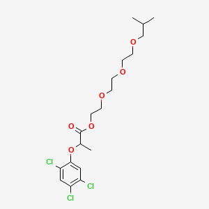 molecular formula C19H27Cl3O6 B12766928 Propanoic acid, 2-(2,4,5-trichlorophenoxy)-, methyl-2-(methyl-2-(methyl-2-(2-methylpropoxy)ethoxy)ethoxy)ethyl ester CAS No. 53535-30-1