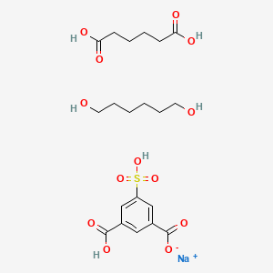 molecular formula C20H29NaO13S B12766973 Sodium;3-carboxy-5-sulfobenzoate;hexanedioic acid;hexane-1,6-diol CAS No. 163794-90-9