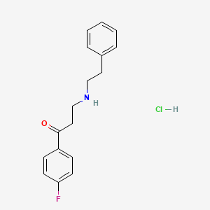 molecular formula C17H19ClFNO B12766981 Propiophenone, 4'-fluoro-3-(phenethylamino)-, hydrochloride CAS No. 88837-88-1