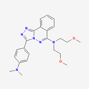molecular formula C23H28N6O2 B12767014 1,2,4-Triazolo(3,4-a)phthalazin-6-amine, N,N-bis(2-methoxyethyl)-3-(4-(dimethylamino)phenyl)- CAS No. 113628-72-1