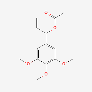 molecular formula C14H18O5 B12767022 3,4,5-Trimethoxy-alpha-vinylbenzyl alcohol acetate CAS No. 110011-81-9